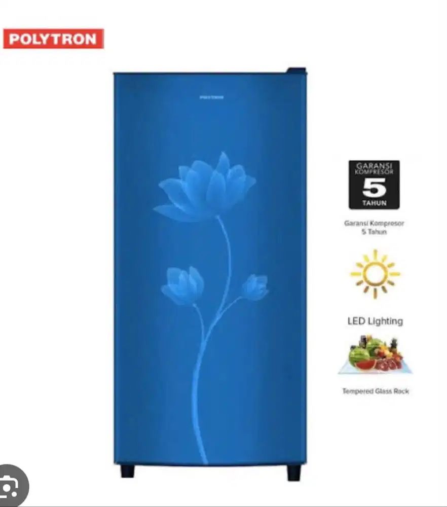 Kulkas Polytron 1 Pintu PRB 159 Warna Biru - Masih Segel
