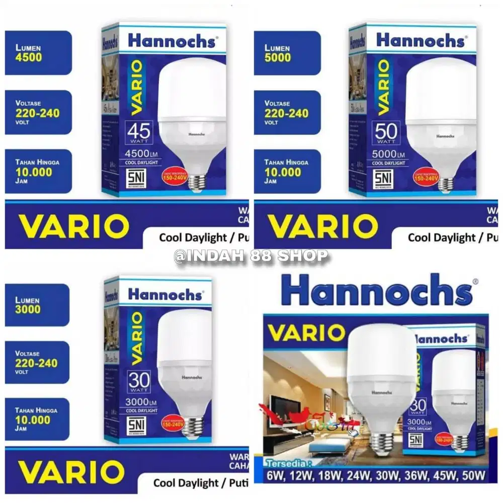 Lampu LED Kapsul Hannocs VARIO / Bohlam Bola Lampu Balon LED