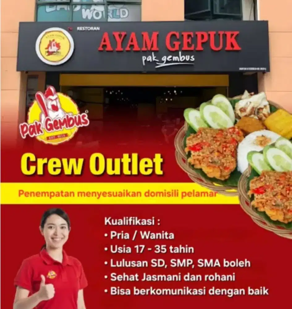 dibutuhkan tenaga kerja wanita/pria