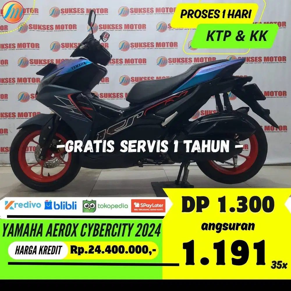 YAMAHA AEROX CYBERCITY 2024 KREDIT MURAH ANGSURAN TERJANGKAU PAJAK ON