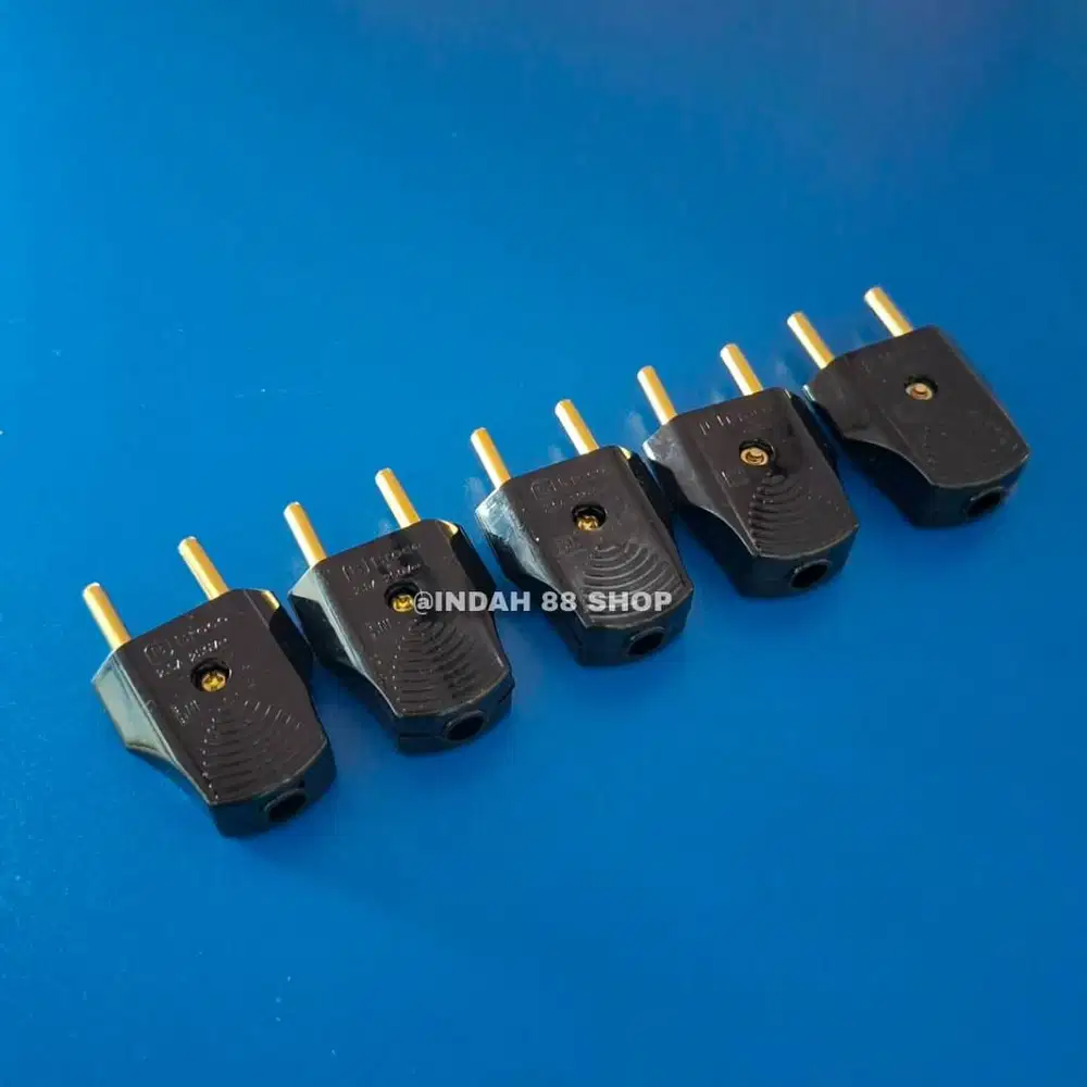 Steker Gepeng Hitam Biasa Broco / Two Pole Plug Broco