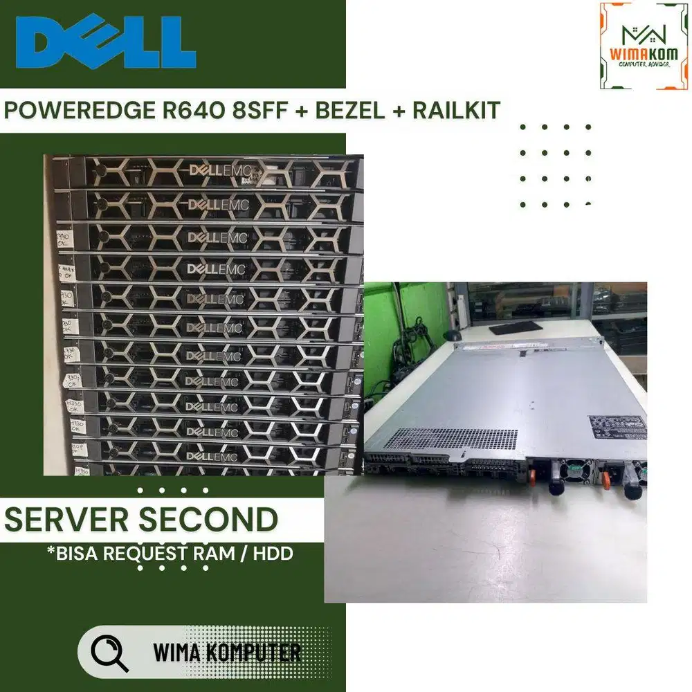 SERVER DELL R640 8 SFF 2x Gold 6230R 104 CORE RAM 128GB SSD 1.92TB