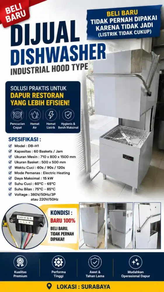 DISHWASHER HOOD INDUSTRIAL TYPE