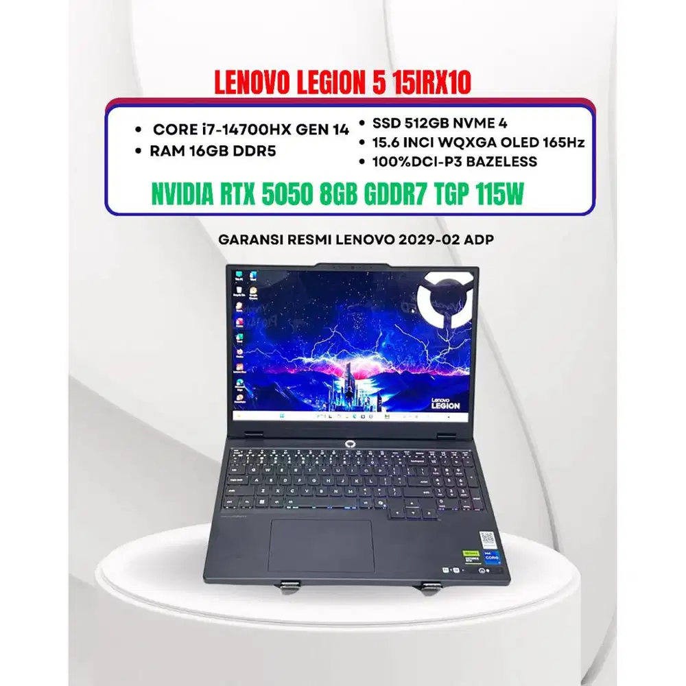 LENOVO LEGION 5 15IRX10 OLED I7-14700HX NVIDIA RTX 5050 RAM 16GB DDR5