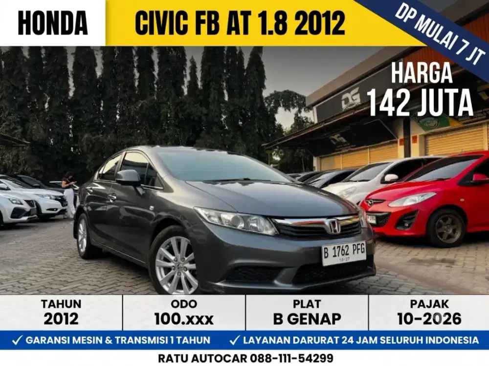 DP 7JT CIVIC FB MATIC 2012 ABU VERY RARE