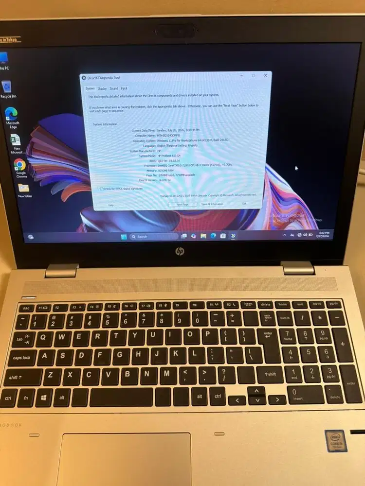 JUAL LAPTOP HP 650G4 i5 gen 7 ram 8 ssd 256gb