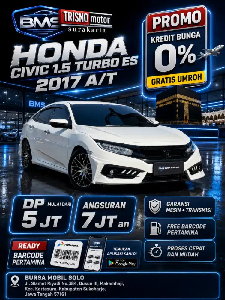 ( Dp 5 Jt) HONDA CIVIC 1.5 TURBO ES 2017 AT