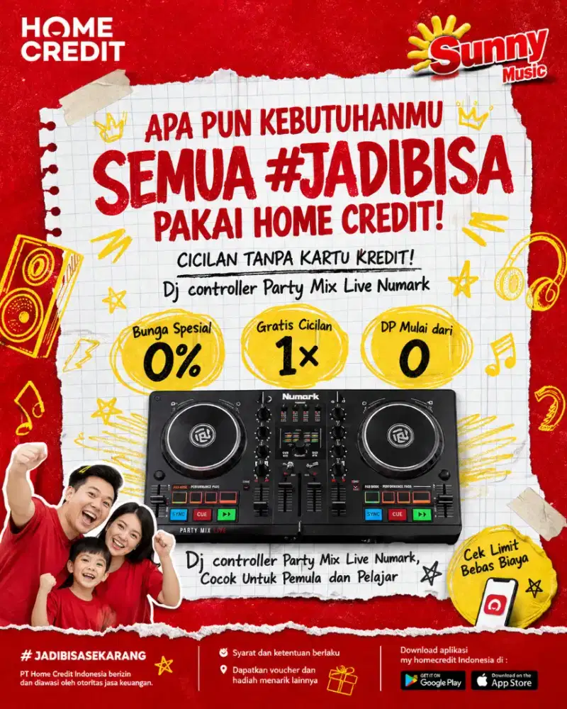 PROMO KREDIT DJ CONTROLLER PARTY MIX LIVE NUMARK TERMURAH SEKOTA PLG