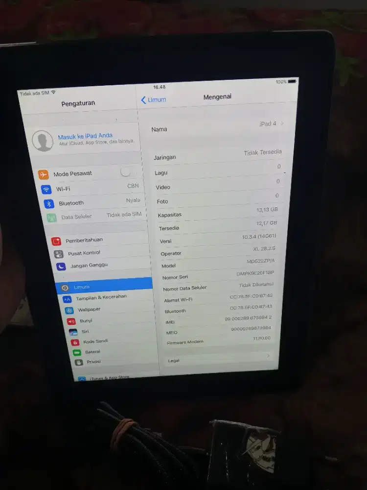 iPad 4. 16 GB. Wifi
