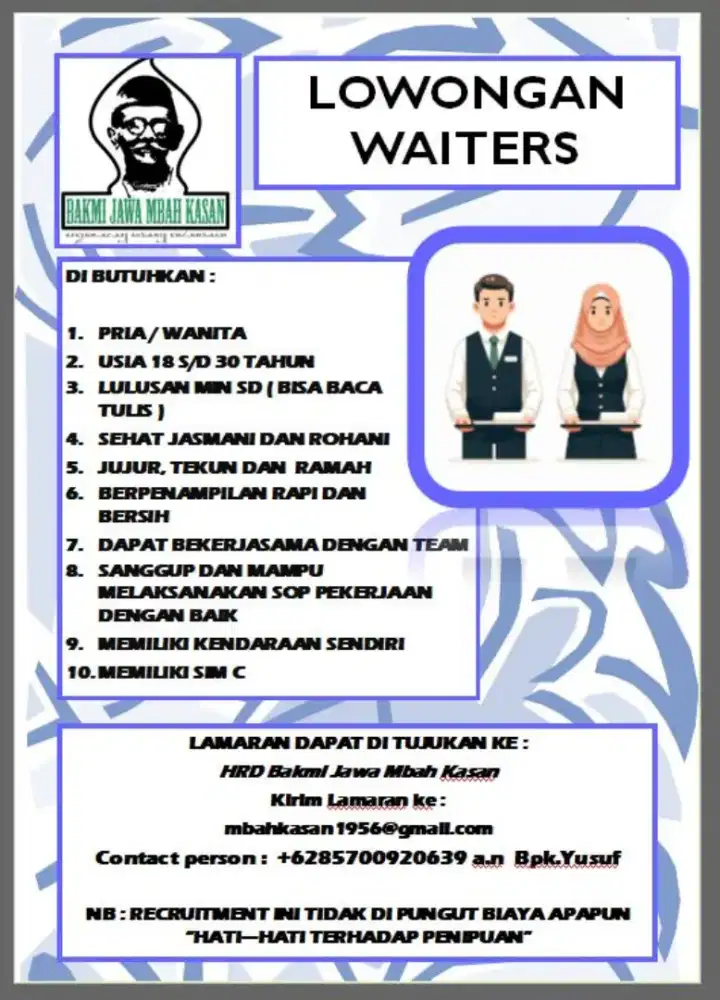 Lowongan Waiters