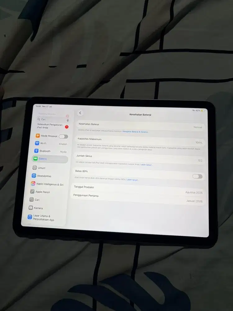 Ipad air m3 128 gb fullset masi garansi