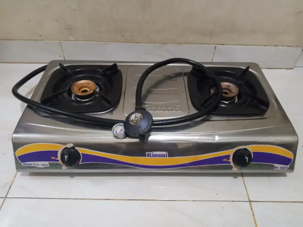 Kompor gas Rinnai 2 tungku + selang regulator