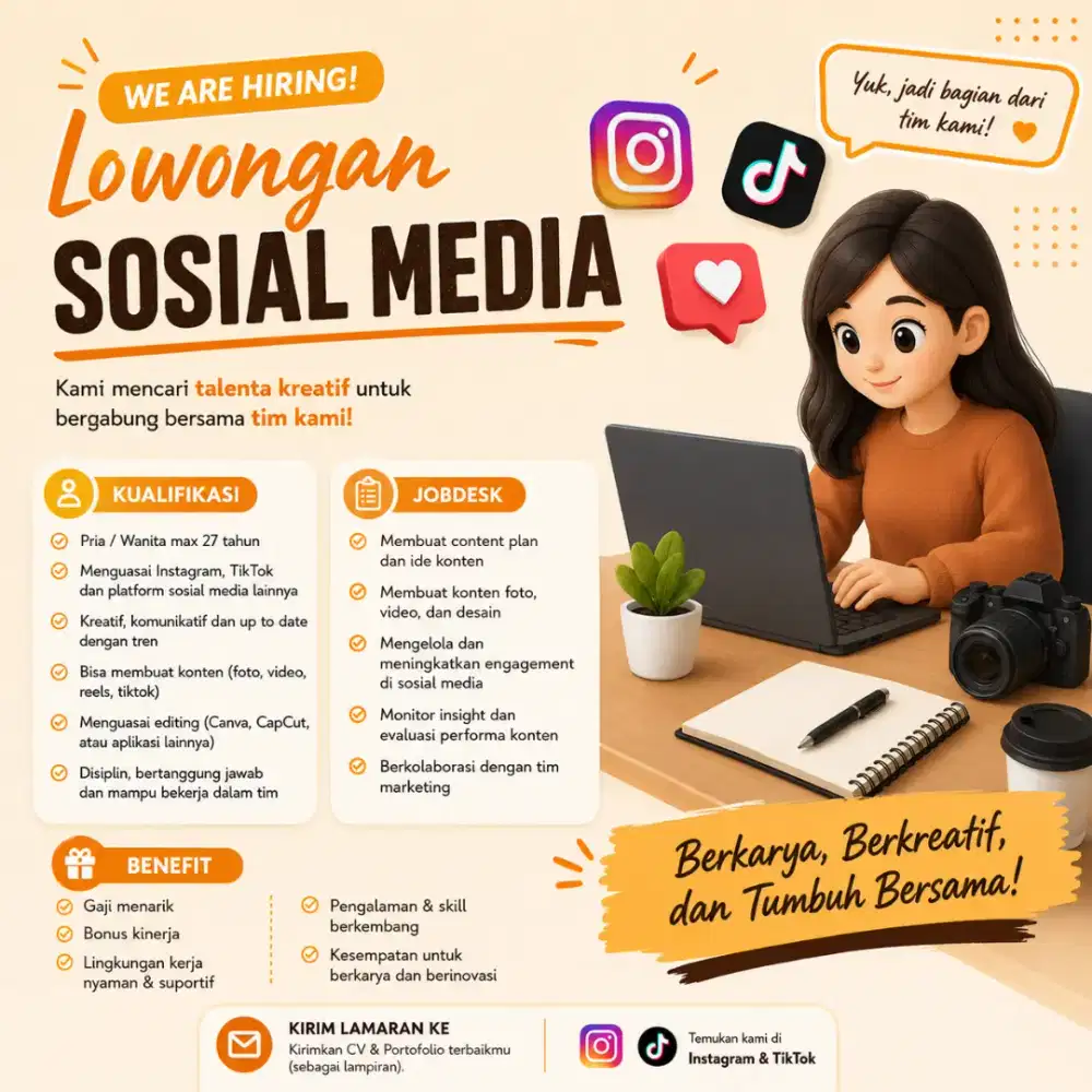 LOWONGAN KERJA
-
Admin Sosial Media