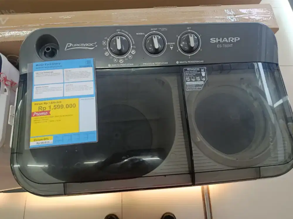 Mesin cuci Sharp  ES-T65NT-GY 6kg