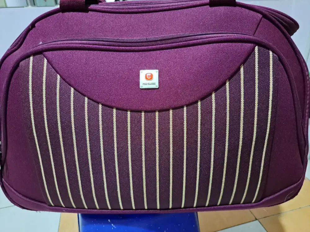 Tas Travel Roda Polo Classic Original/Travel Bag Canvas Maroon