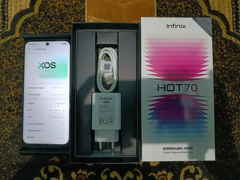 Infinix Hot 70 4+4/128GB Fullset ( Garansi Juni 2027 )