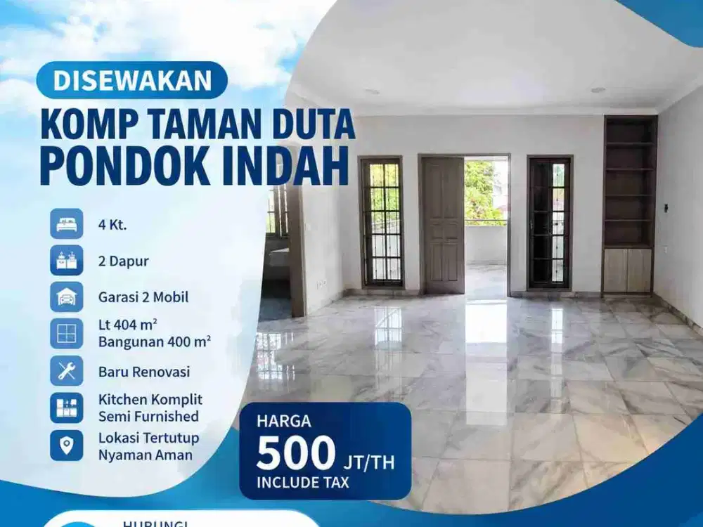 disewakan rumah komplek taman Duta indah jakarta selatan
