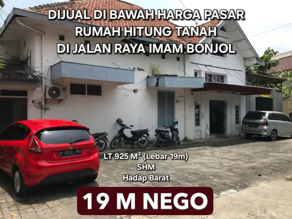 Dijual Cepat Rumah Murah Strategis Pinggir Jalan Raya Imam Bonjol