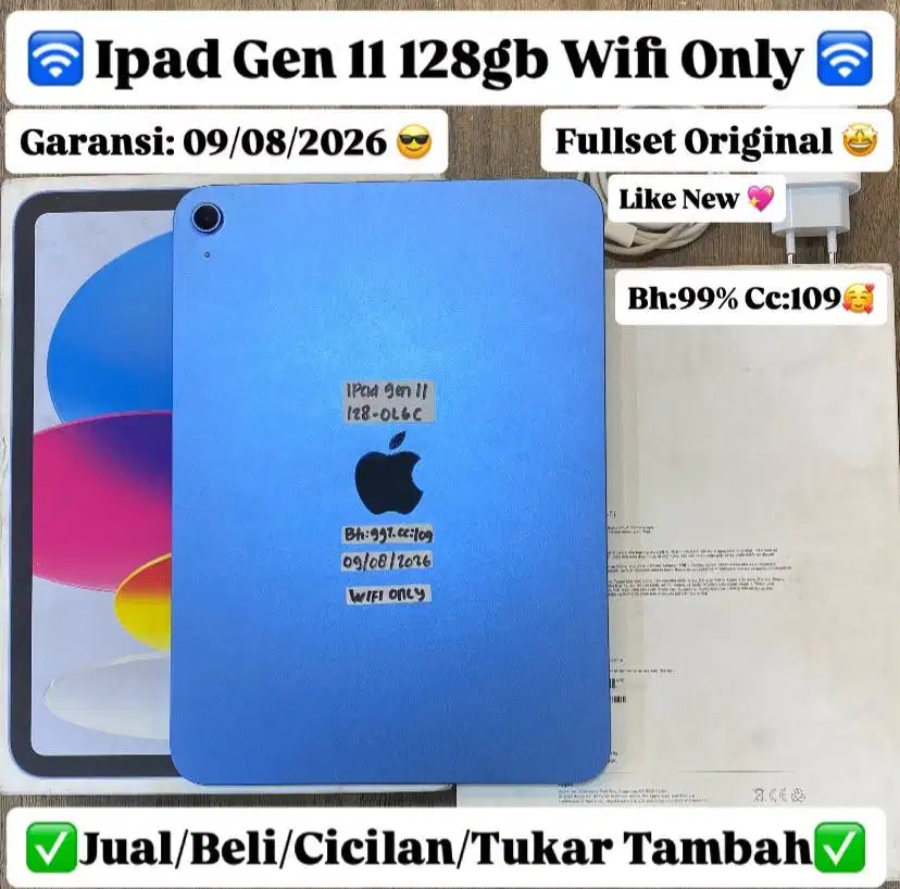 Ipad Gen 11 128 Gb Blue Ibox resmi