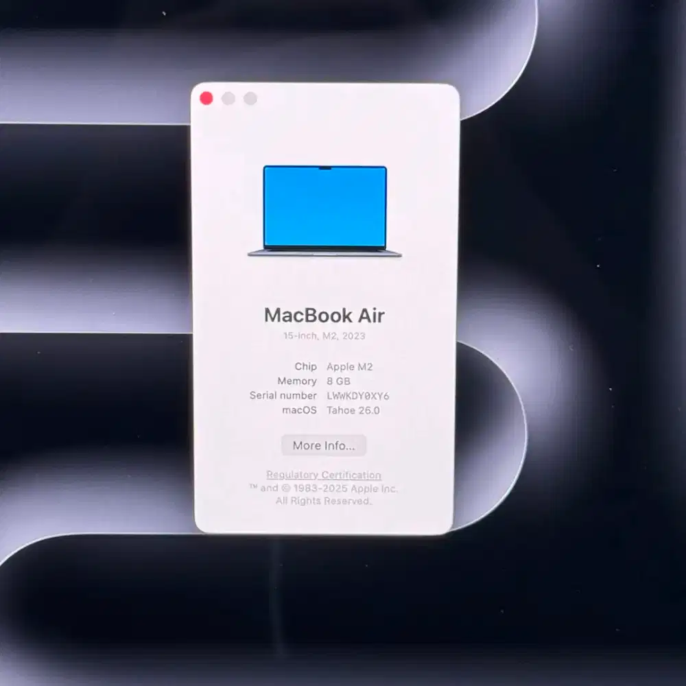 Macbook Air M2 15 Inch Ram 8 Ssd 256 buat desain editing Space Grey