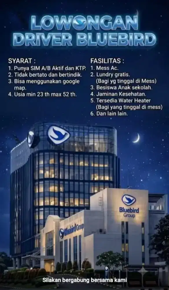 LOWONGAN SUPIR TAKSI BLUE BIRD