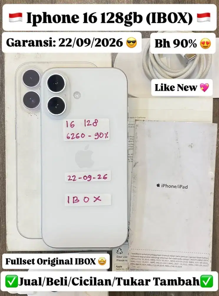 Iphone 16 128 Gb White ibox resmi