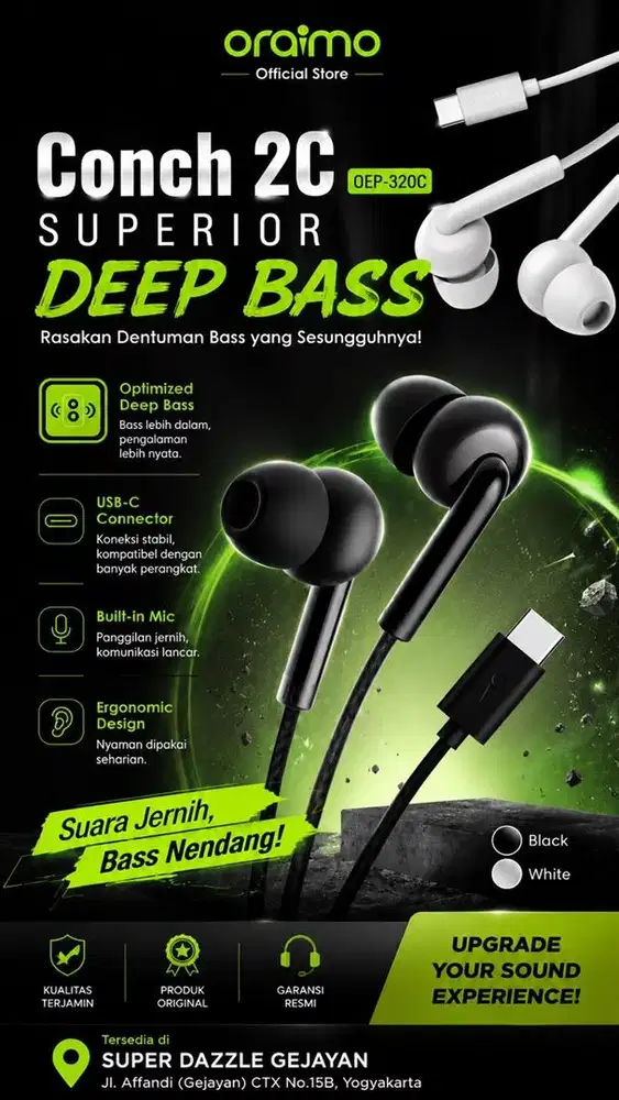 Headset Kabel Oraimo OEP-320C