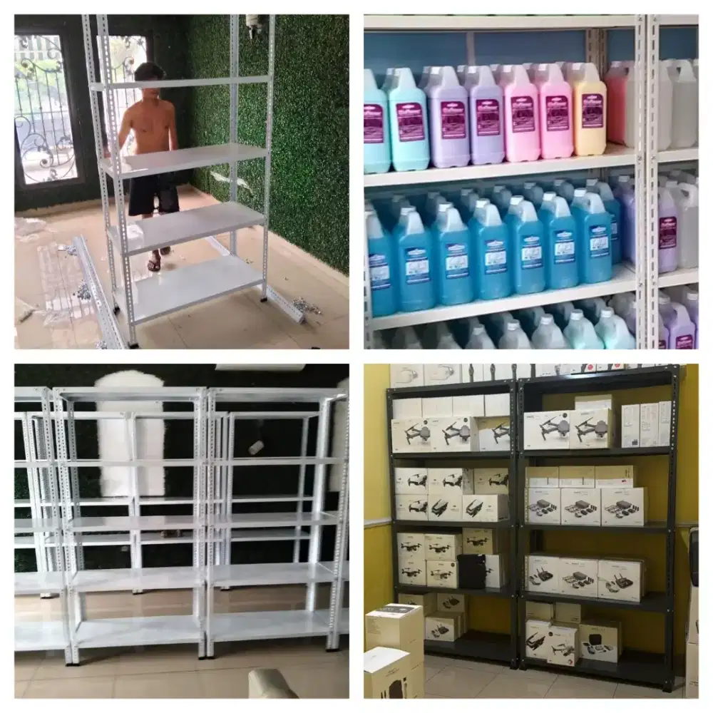 Rak besi siku lubang  Tebal 
5 dan 4 susun 100x40x200cm 
Bayar COD