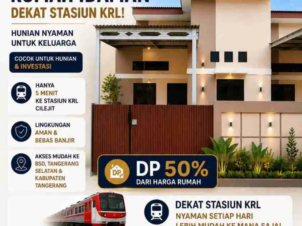 165Jt Sudah Free AC, Pagar, Canopy, Air Satelit, Toren dan Biaya Balik Nama Surat 5 Menitan Stasiun Cilejit