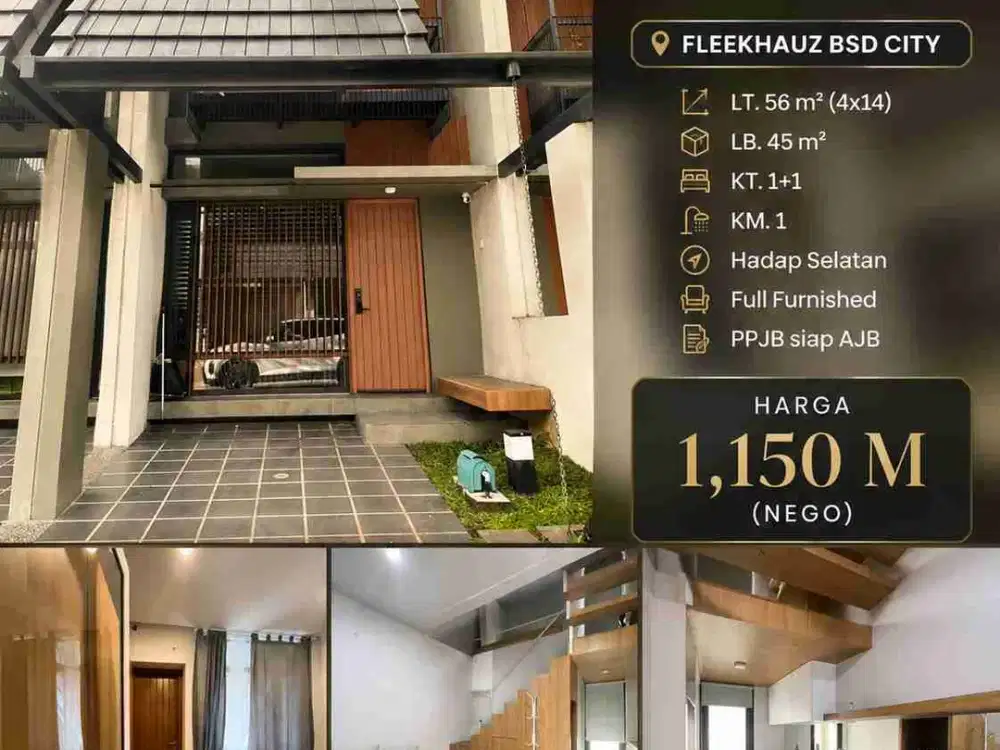 DIJUAL RUMAH FLEEKHAUZ BSD CITY FURNISHED