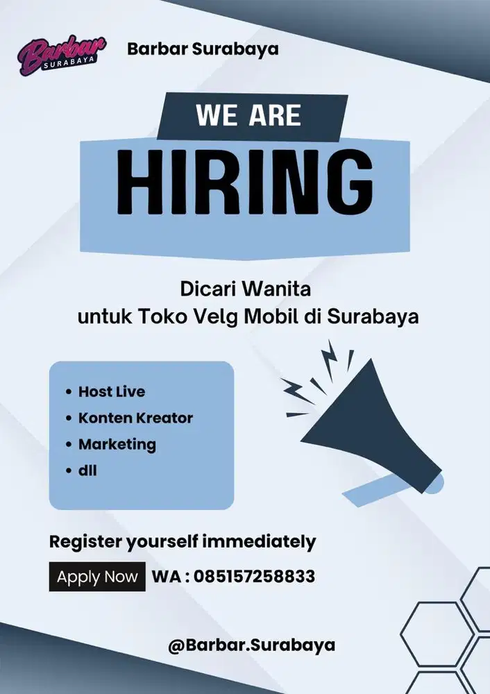 Dicari cewe untuk digital marketing toko velg mobil