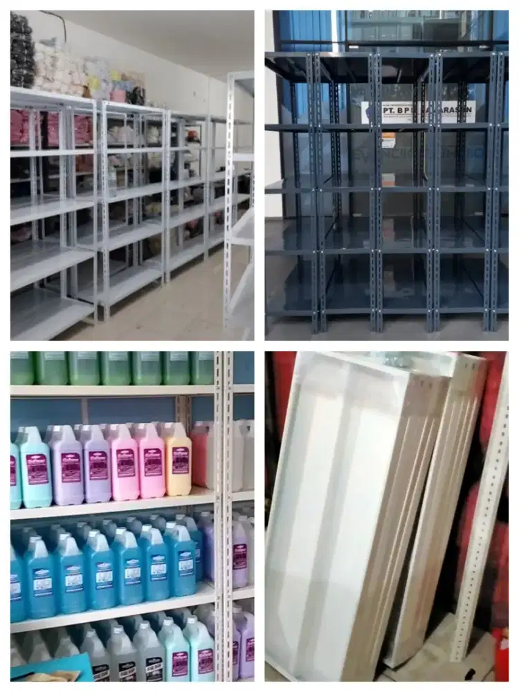 Rak besi siku lubang  Tebal 
5 dan 4 susun 100x40x200cm 
Bayar COD