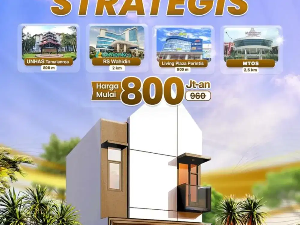 Rumah 2 Lantai Harga 800 Jutaan Cuman 4 Menit Kampus Unhas