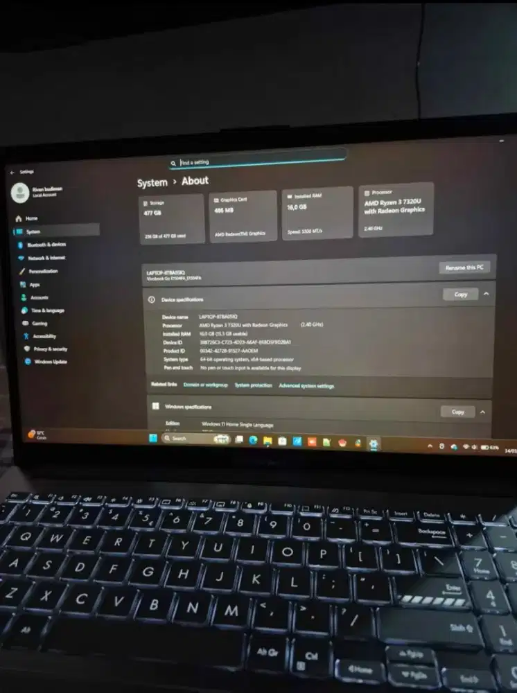 Asus vivobook go 15 oled 16/512GB