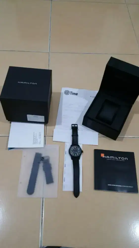 Jam tangan hamilton original khaki field titan automatic fullset