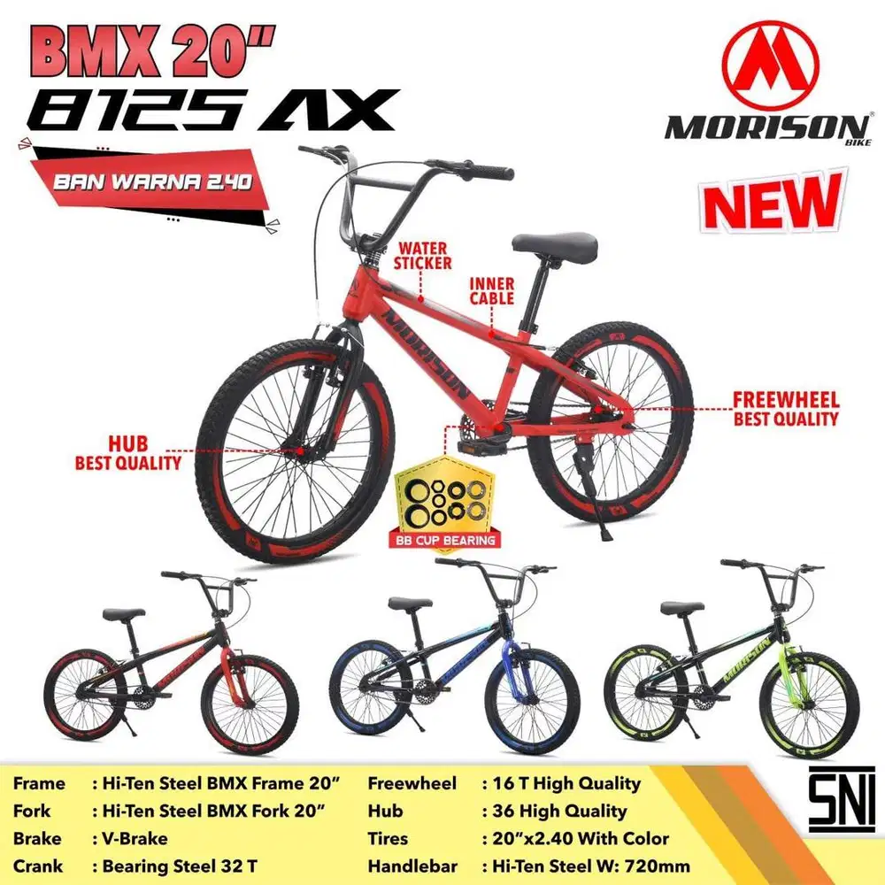 Sepeda bmx ukuran 20, 8125 ax, ban warna 2.40
