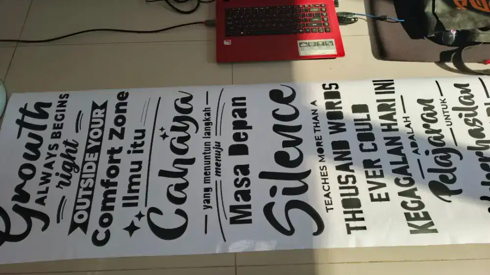 Cutting sticker kata motivasi, stiker dinding stiker tembok & kacafilm