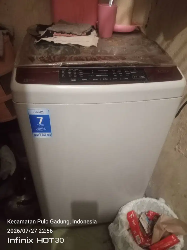 Aqua sanyo 1 tabung top loading 8 kilo normal jaya