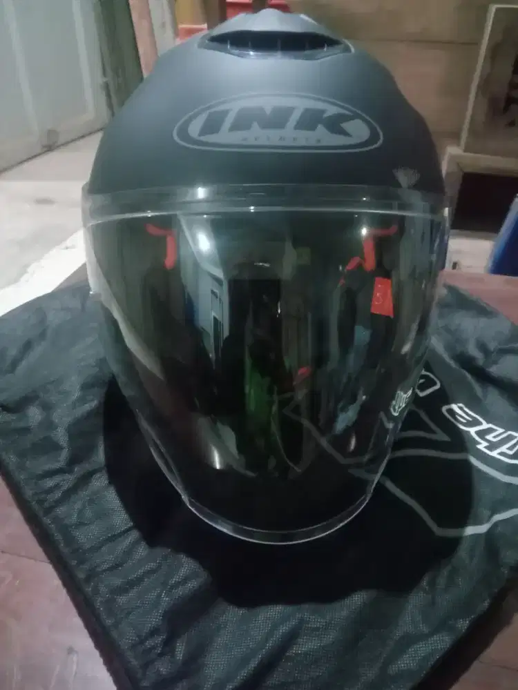 Jual helm Ink Terra2 like new sizeM+Sarung jual 450net,lokasi gdc dpk.