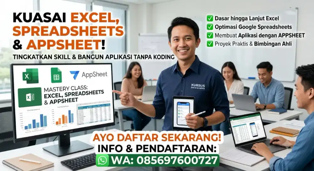 Kursus Excel, Spreadsheet & AppSheet Terpercaya