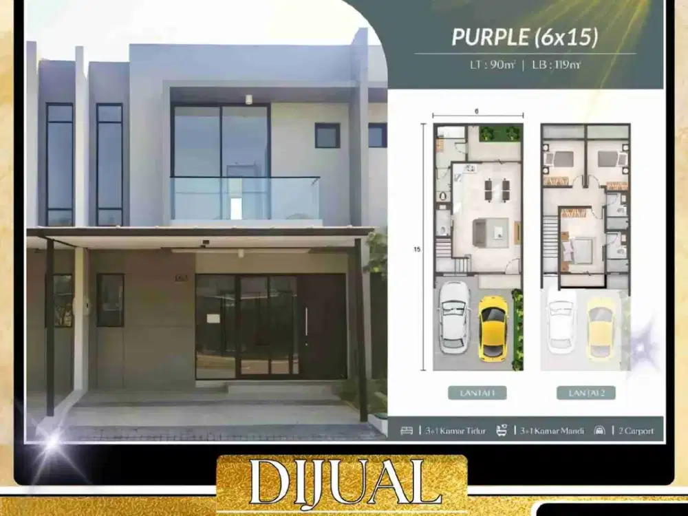 DIJUAL RUMAH MILLENIAL 2 LANTAI. DI PANTAI INDAH KAPUK 2 EXTENSION TELUK NAGA TANGERANG