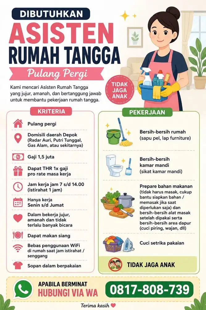 Dicari ART sekitaran Depok