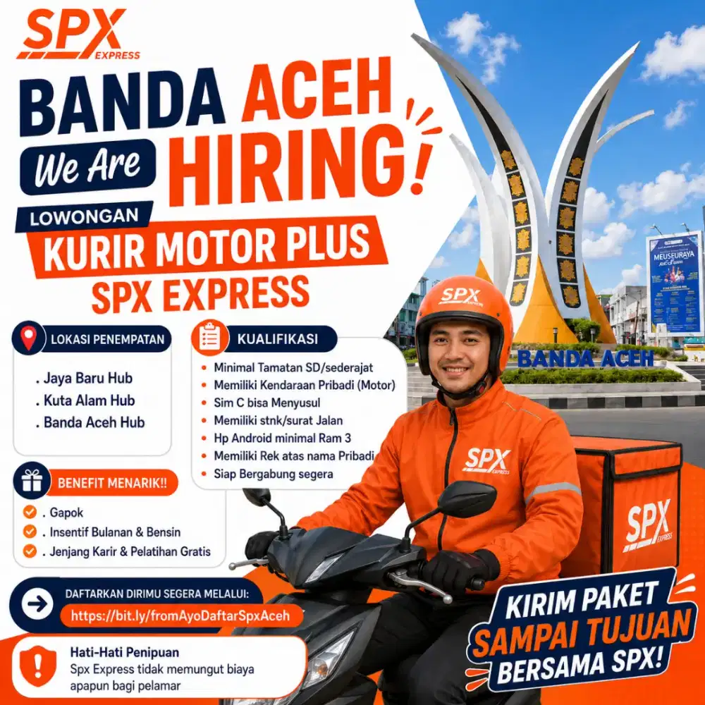 Lowongan Kerja Kurir plus Spx Express Banda Aceh