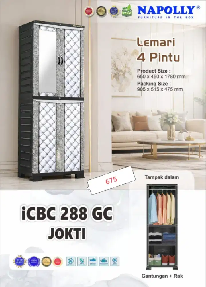 Lemari Pakaian 4 Pintu