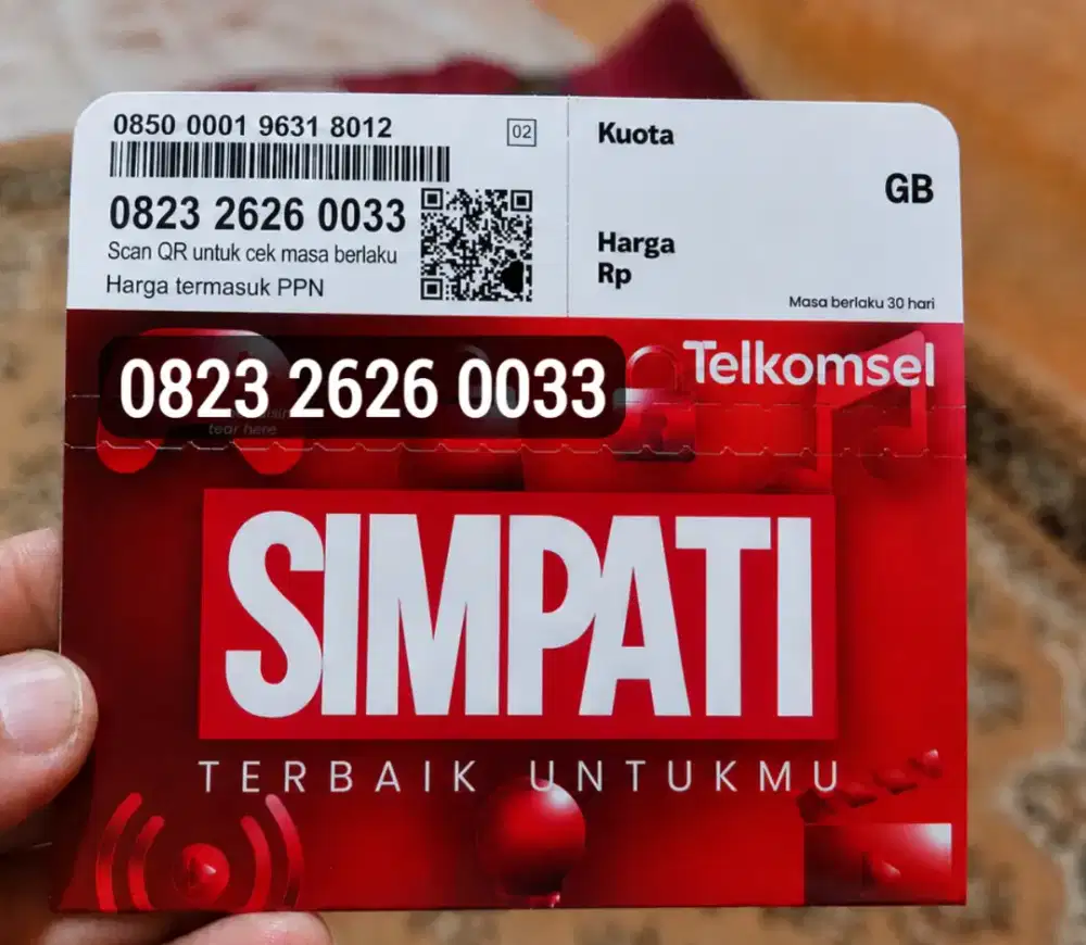 Kartu Telkomsel Nomor Cantik Rapi Kuota 3 GB