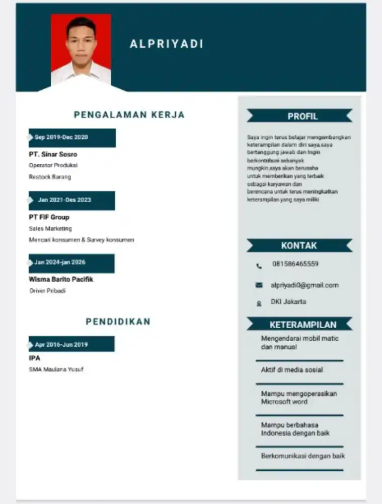 Mencari pekerjaan supir/driver