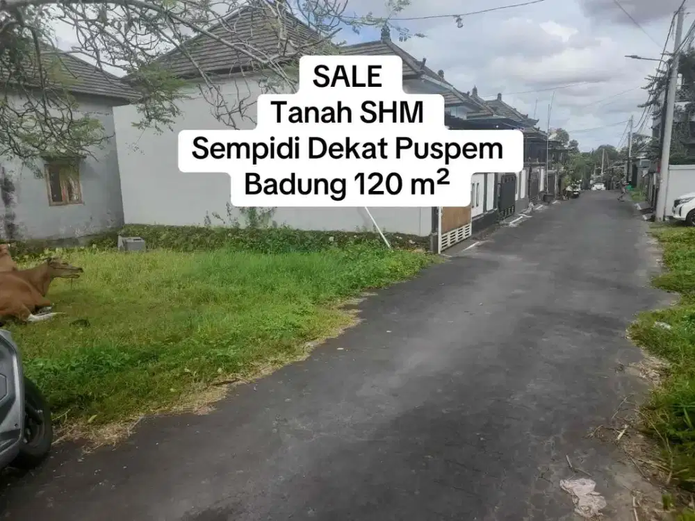 SALE Tanah SHM Sempidi Dekat Puspem Badung 120 m²