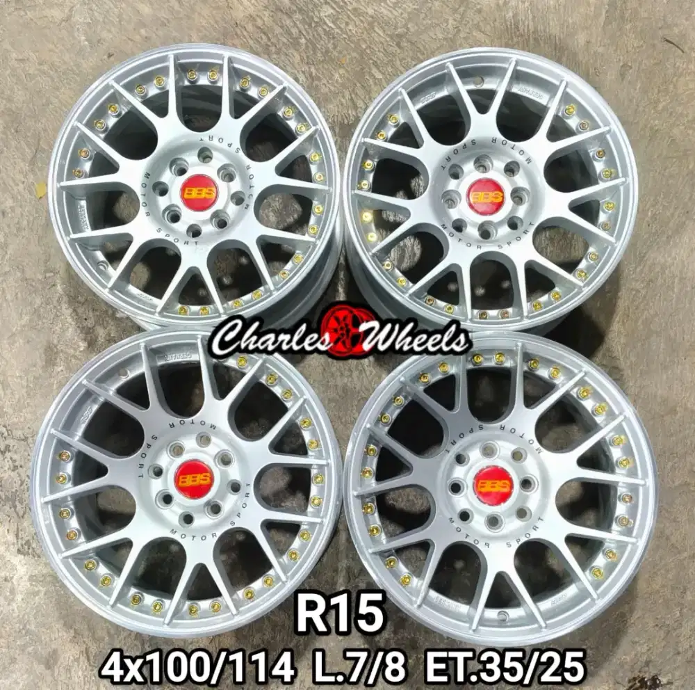 Jual velg bbs chr r15 4x100 4x114,3 kijang vios mazda e34 yaris dll