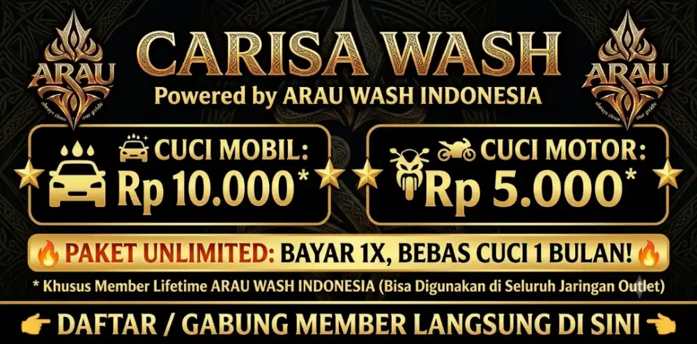 Tenaga cuci mobil dan motor Gaji bulanan dan harian