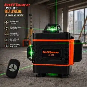 Taffware Laser Level Self Leveling 4D 16 Line With Remote